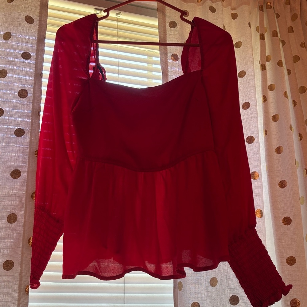 Francesca's Collections Vibrant Red Blouse